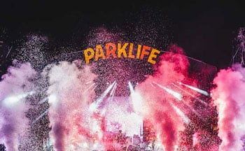 Stage at Parklife Music Festival during performance 