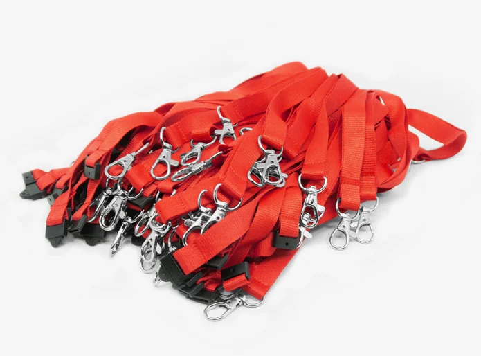 a big bundle of un printed plain lanyards