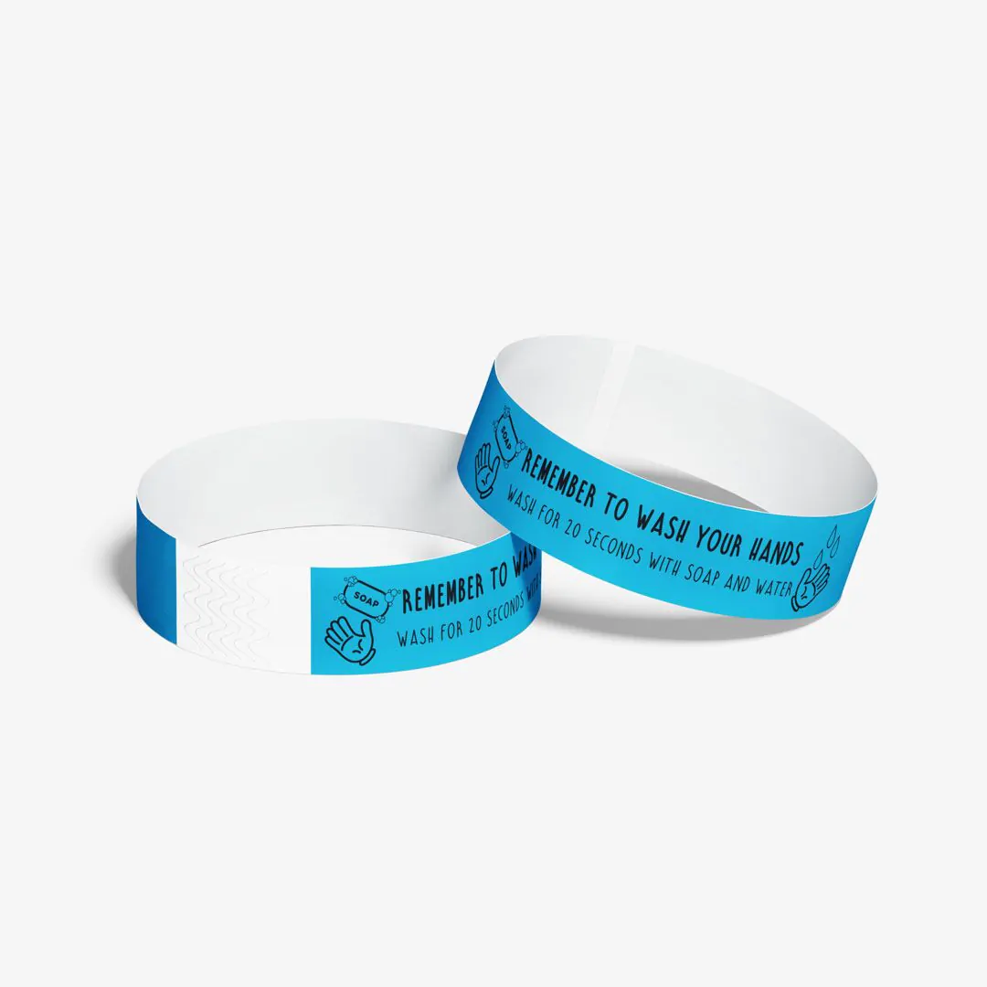 Kids Style Wash Your Hands Tyvek Paper Wristband