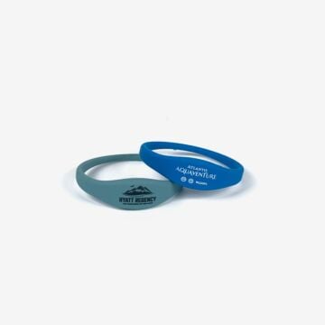 Two RFID Silicone Wristbands for Hotels and Events with Oblate Face (Thin Strap) 