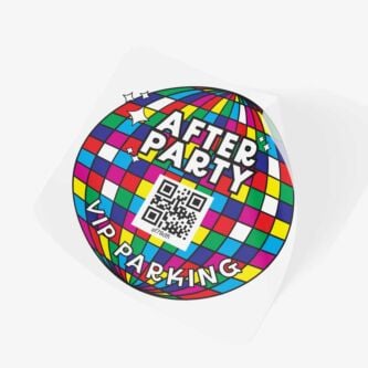 Tamper Proof Vehicle Pass for After Party VIP Parking on Disco Ball 